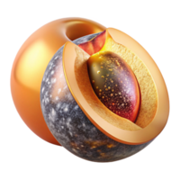 stunning traditional Ripe Peach Sliced in Half Transparent Background detailed png