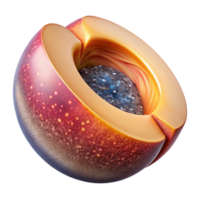 extraordinary minimalist Ripe Peach Sliced in Half Transparent Background professional png