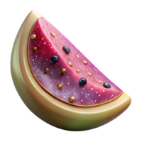 dramatic abstract Ripe Watermelon Slice Side View Isolated Element authentic png
