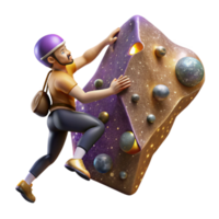 serene modern Rock Climber Reaching for Hold Isolated Cutout original png