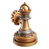 wonderful vintage Steampunk chess piece knight with intricate gears and clockwork authentic png