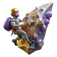extraordinary vintage Rock Climber Repelling Down Cliff Controlled Descent Isolated high resolution png