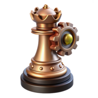 magnificent minimalist Steampunk chess piece king with intricate gears and clockwork premium png