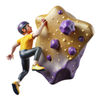 dramatic rustic Rock Climber Reaching for Hold Isolated Cutout original png