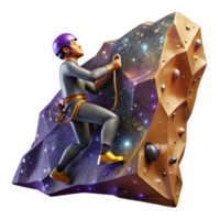 impressive traditional Rock Climber Repelling Down Cliff Controlled Descent Isolated professional png