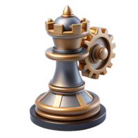 stunning creative Steampunk chess piece king with intricate gears and clockwork high quality png