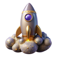 wonderful vintage Rocket Launchpad with Smoke Cutout Isolated Element authentic png