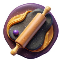 extraordinary traditional Rolling Pin Top View Isolated Transparent Background authentic png