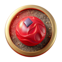 dramatic rustic Round Button Cutout with Red Background genuine png