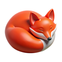 elegant rustic A red fox curled up sleeping authentic png