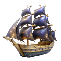 elegant abstract Sailing Ship with Full Sails Cutout Isolated on Transparent Background professional png