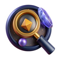 impressive abstract Search Icon Isolated with Magnifying Glass detailed png