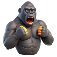 serene rustic A gorilla beating its chest authentic png