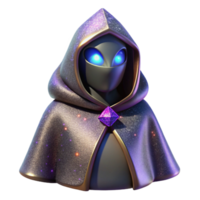 serene minimalist Shadowy Figure in Hooded Cloak Isolated Element authentic png