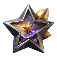 impressive classic Shining Star with Glow Effect Cutout premium png