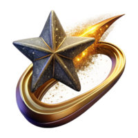 impressive classic Shining Star with Trail Effect Cutout premium png