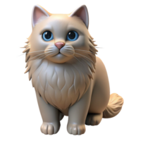 serene contemporary A Persian cat with a flat face 4K png