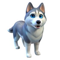 beautiful minimalist A Siberian Husky with blue eyes original png
