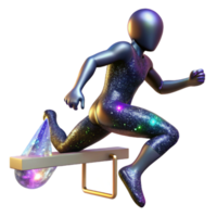 magnificent traditional Silhouetted Figure Jumping Over Hurdle Transparent Background high quality png