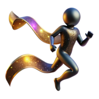 beautiful vintage Silhouetted Figure Running Towards Finish Line Transparent Background png