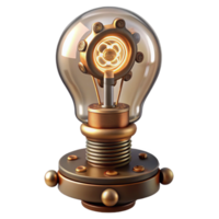 impressive traditional Steampunk lightbulb with intricate filaments and a brass base premium png