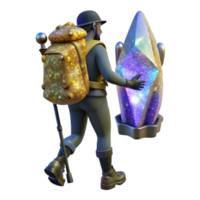 elegant abstract Silhouette Hiker with Backpack Transparent Background png
