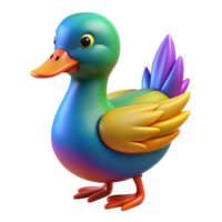 wonderful vintage A duck with colorful feathers original png