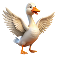 dramatic modern A goose with outstretched wings authentic png