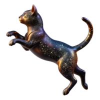 impressive traditional Silhouette of a Jumping Cat Cutout with Black Outline exclusive png