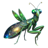 extraordinary rustic Silhouette of a Praying Mantis Cutout with Green Tint detailed png