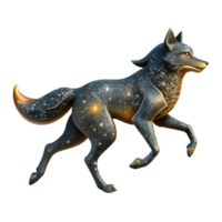 vibrant contemporary Silhouette of a Running Wolf Cutout with Dark Grey Background exclusive png