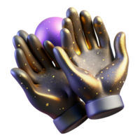 serene abstract Silhouette of Clapping Hands Isolated detailed png