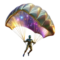 stunning minimalist Silhouette of Person Paragliding Transparent Background high quality png