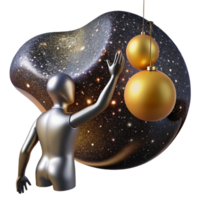 stunning minimalist Silhouette of Person Reaching for Floating Orb Isolated high quality png