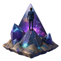 wonderful artistic Silhouette of Person Standing on Cliff Edge Transparent Background original png