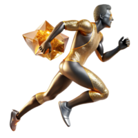 serene creative Silhouette Running Man Dynamic Pose Cutout high resolution png
