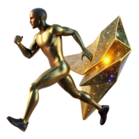beautiful vintage Silhouette Running Man Dynamic Pose Cutout original png