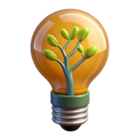 dramatic abstract A lightbulb with a glowing filament shaped like a tree, exclusive png