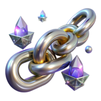 extraordinary modern Silver Chain Linked Design Transparent Background high resolution png