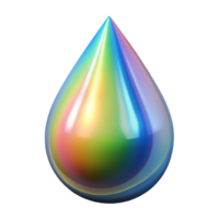 serene artistic A single raindrop with a rainbow refracted within, professional png