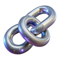 elegant creative Silver Chain Links Connection and Progress Isolated detailed png