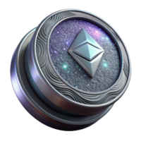 serene modern Silver Coin Stacked View Transparent Background original png