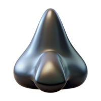 impressive abstract A single, stylized human nose made of polished obsidian, high resolution png