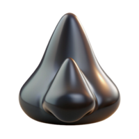 serene abstract A single, stylized human nose made of polished obsidian, high quality png