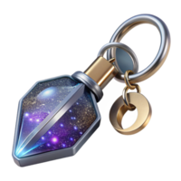 wonderful abstract Silver Key Chain Detailed Transparent Background png
