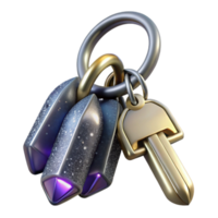 extraordinary minimalist Silver Keyring with Keys Transparent Background premium png