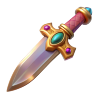 stunning rustic A single, ornate dagger, jeweled hilt, sharp blade 4K png