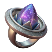 vibrant contemporary Silver Ring with Gemstone Transparent Background authentic png