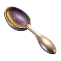 elegant artistic Silver Spoon Side View Isolated high quality png