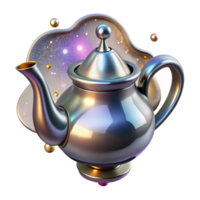 vibrant classic Silver Teapot with Spout Isolated Element professional png